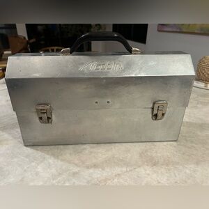 Vintage Aladdin Aluminum Lunch Box | Industrial Metal Toolbox Style